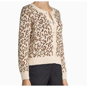 Kate Spade NY Panther Intarsia Knit Cardigan Small
